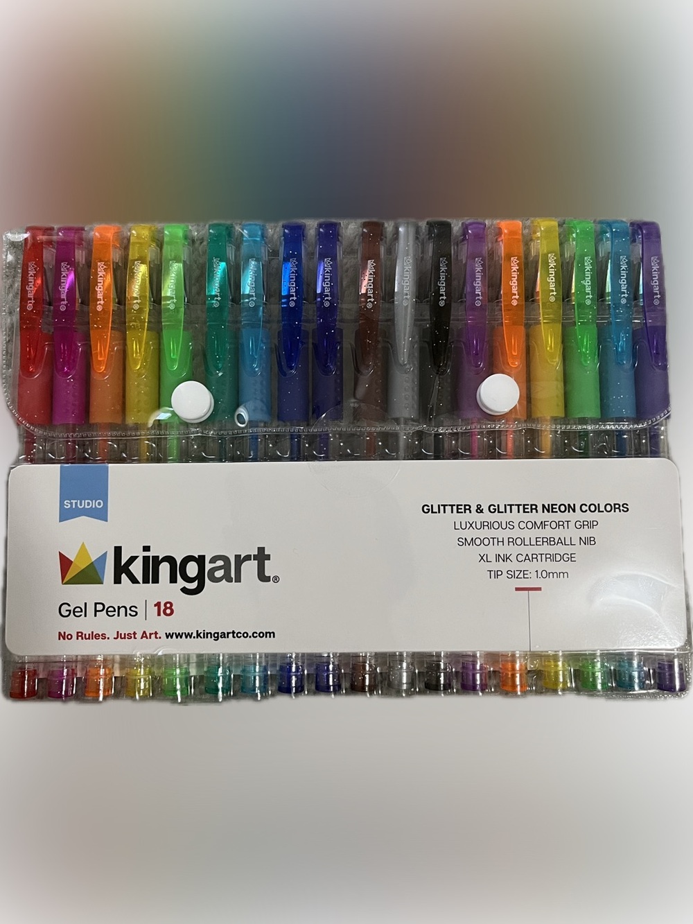 [NEW] KINGART Gel Pens 18 | Glitter & Glitter Neon Colors